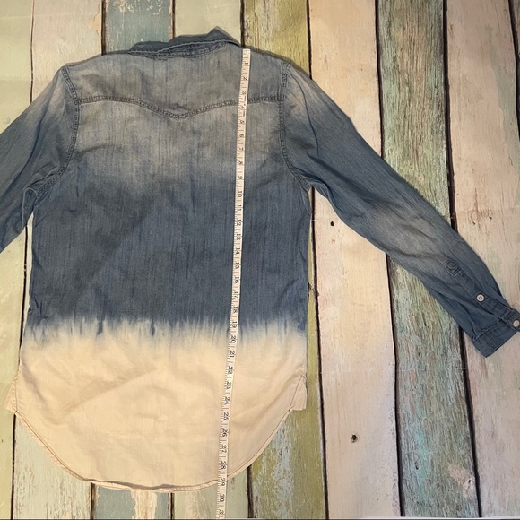 Cotton On Ombré Denim Long Sleeve Button Down Top - Picture 7 of 8